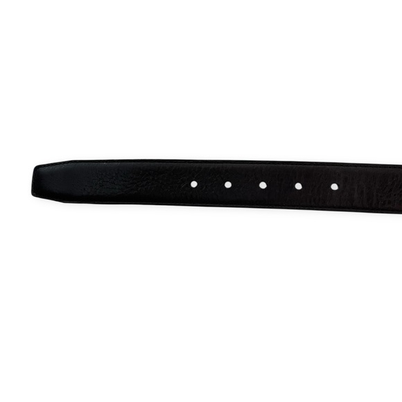 Men's Italian Leather Belt Reversible Black Brown with Silver Buckle - Picture 6 of 7